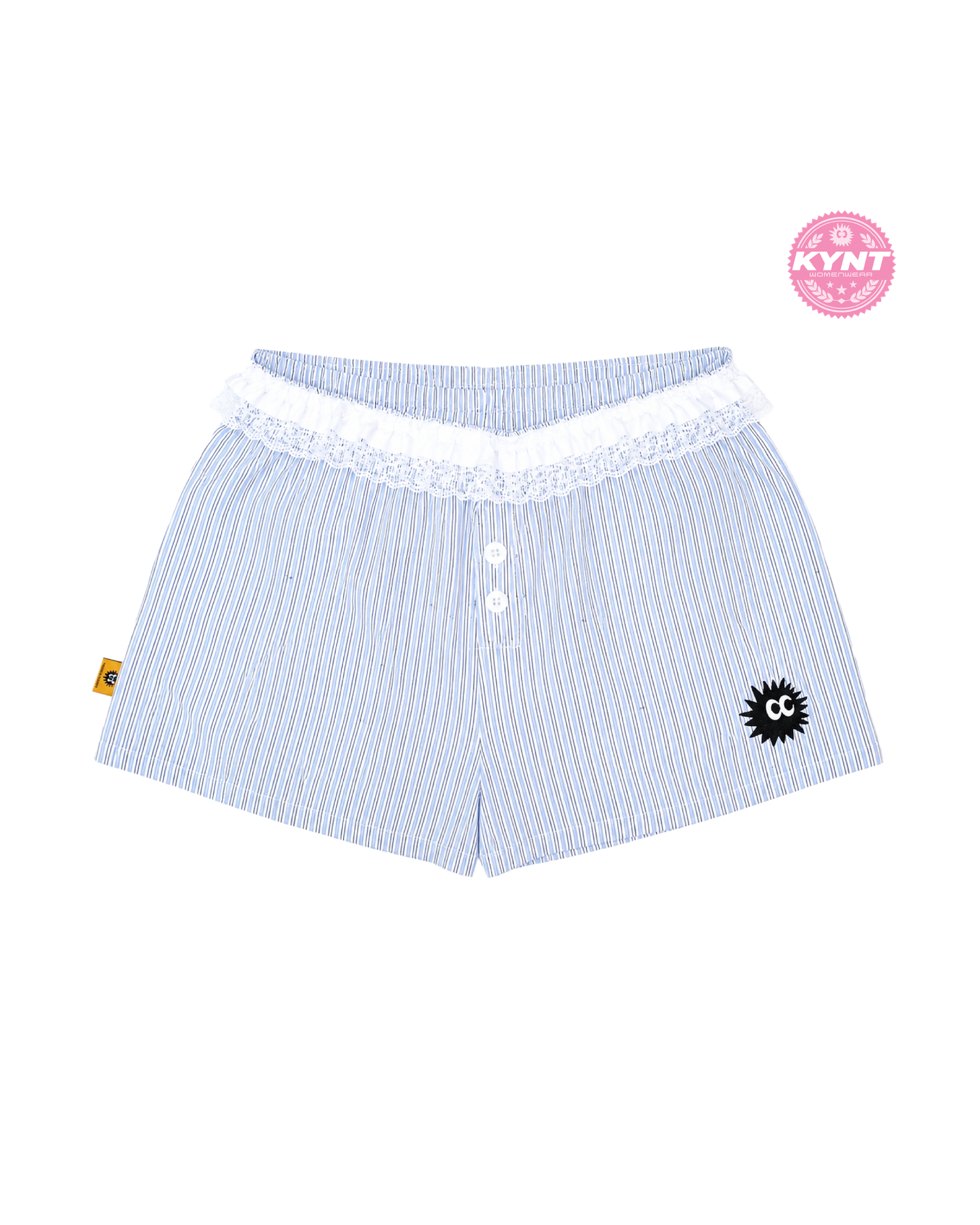 Girls Club Mini Shorts Grey With Lace